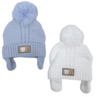 KIDS6097: Baby Bear Motif Knitted Hat (0-6 Months)